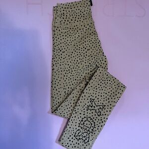 White Fox Activewear x Sarah’s Day Tan and Black Polka Dot Leggings